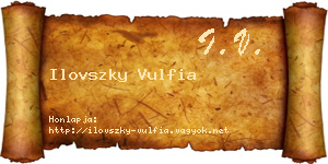 Ilovszky Vulfia névjegykártya